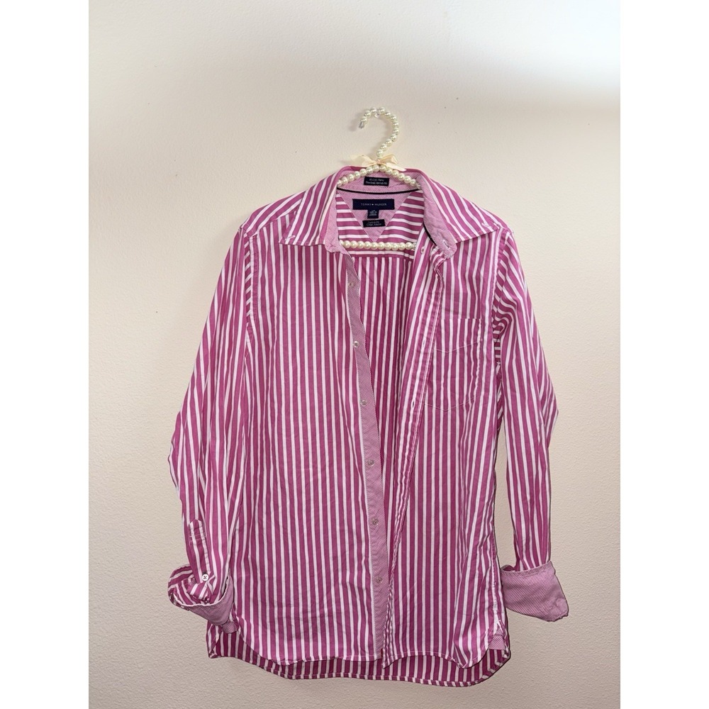 Vintage Tommy Hilfiger Custom Fit Striped Cotton Dress Shirt 14.5 32/33